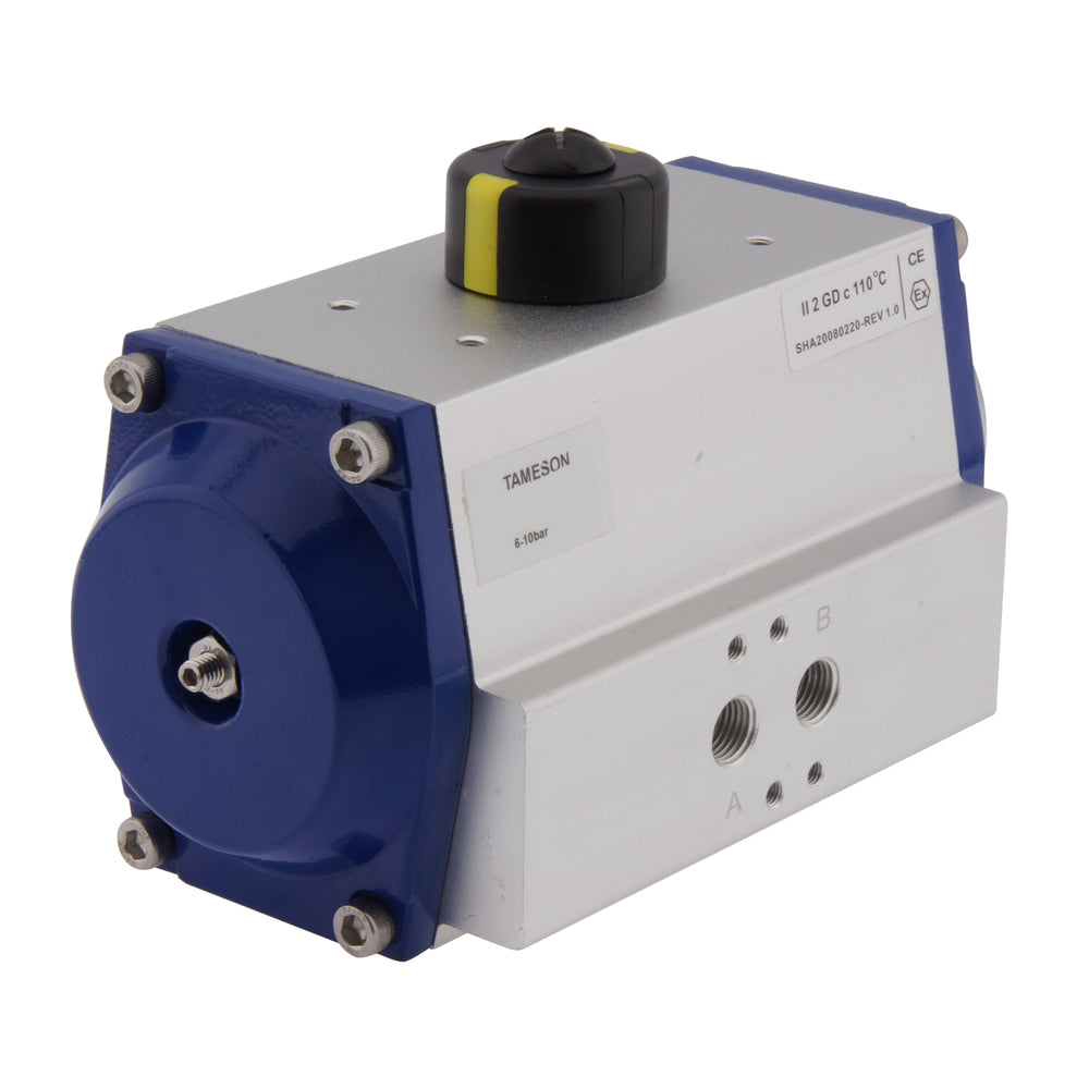 Pneumatic Actuated Flanged Ball Valve 3-Way T4-port DN40 PN16 Stainless Steel