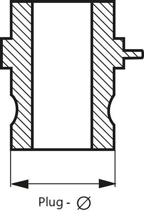 Camlock DN 75 (3'') Polypropylene Coupling R 3'' Male Thread Type F MIL-C-27487