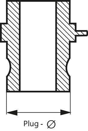 Acoplamiento de acero inoxidable Camlock DN 60 (2 1/2'') G 2 1/2'' Rosca hembra Tipo A EN 14420-7 (DIN 2828)