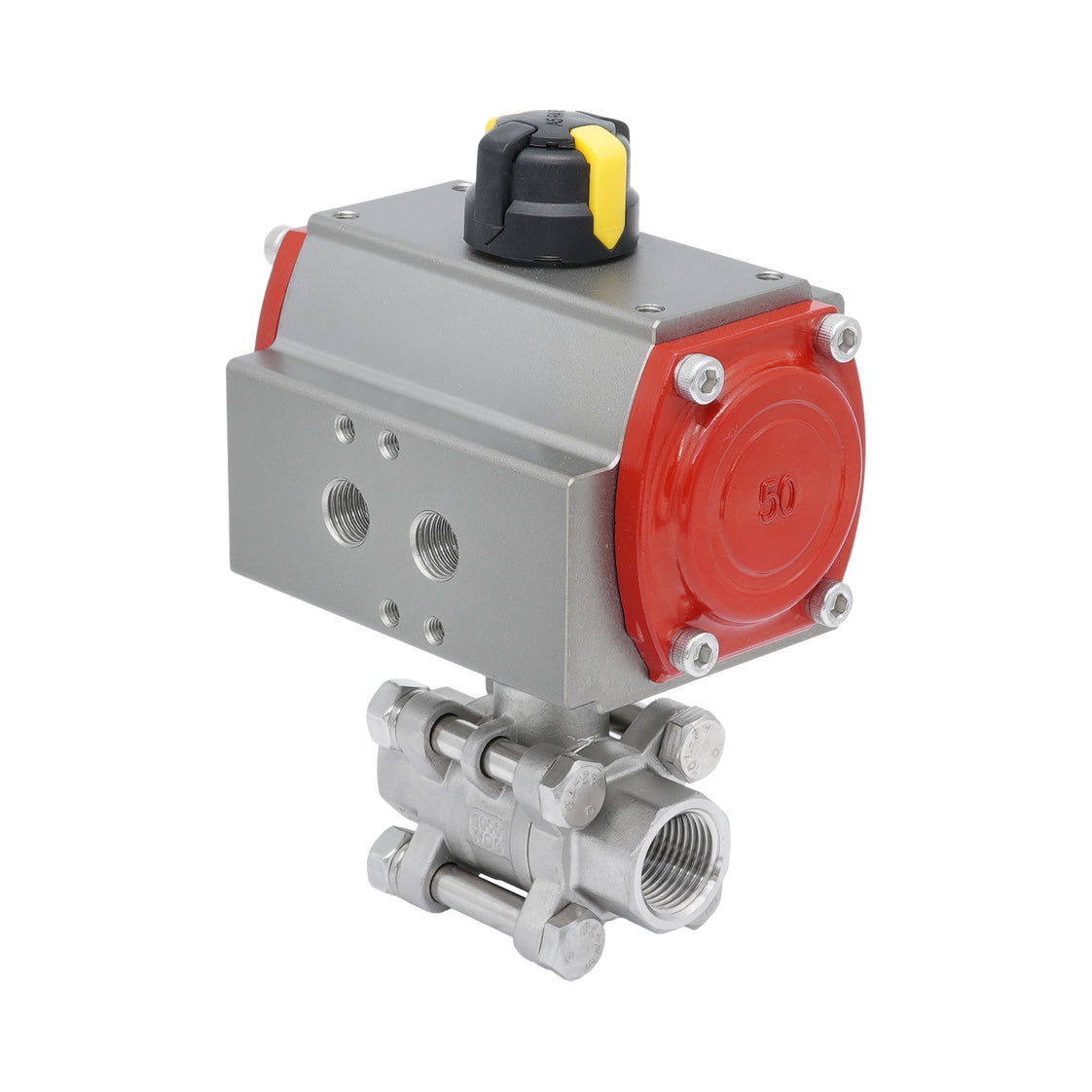 Rp 4'' 2-Way Pneumatic Stainless Steel Ball Valve Spring-opened