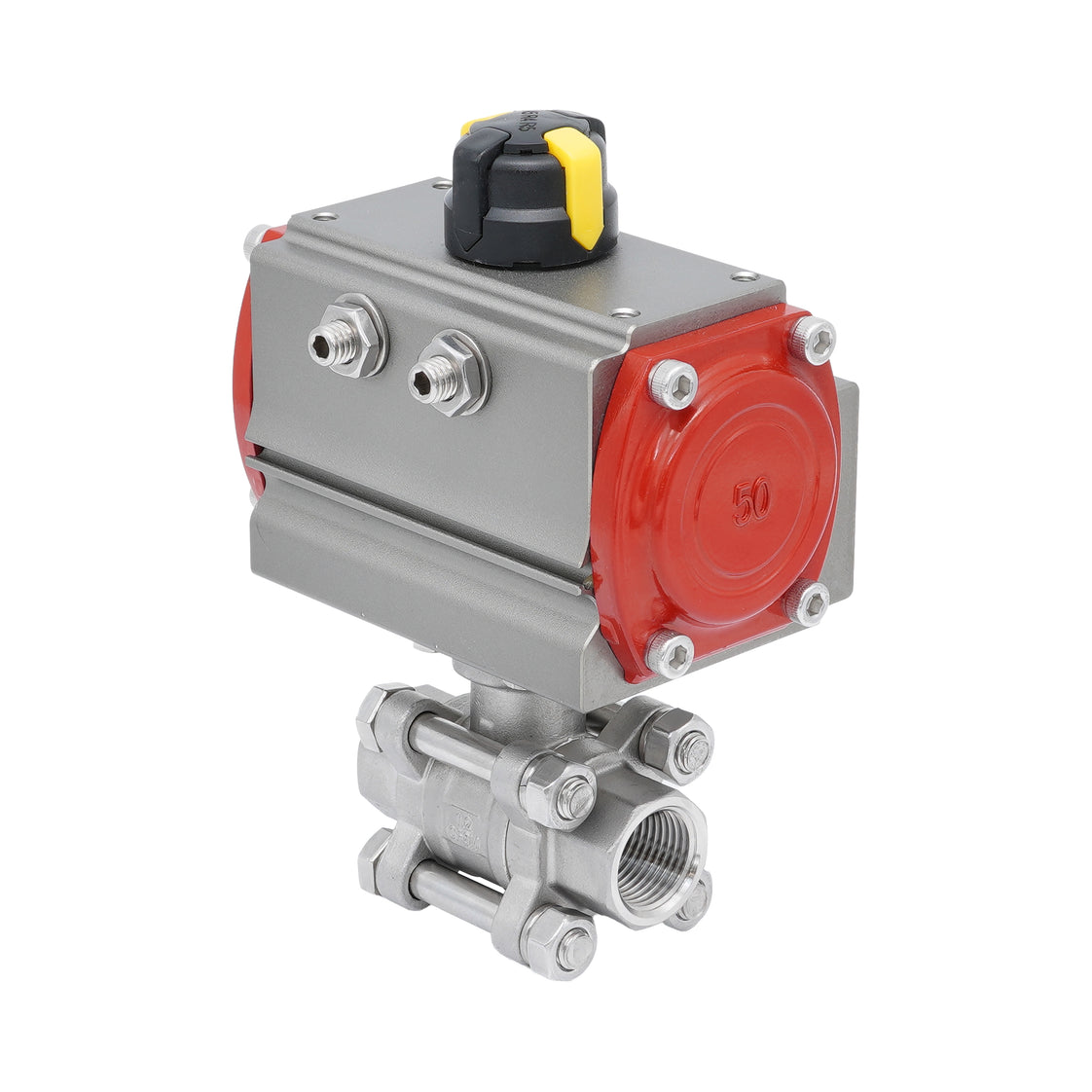 Rp 2-1/2'' 2-Way Pneumatic Stainless Steel Ball Valve Spring-closed