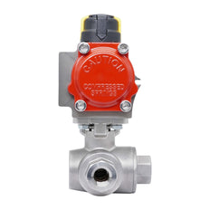 Rp 1-1/2'' T-Port 3-Way Pneumatic Stainless Steel Ball Valve Spring-closing