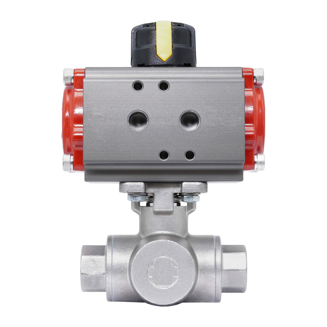 Rp 1-1/2'' L-Port 3-Way Pneumatic Stainless Steel Ball Valve Double-acting