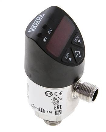 0 a 1,6bar Acero inoxidable Presostato electrónico Wika G1/4'' 1VDC IO-Link Conector M12 de 4 pines