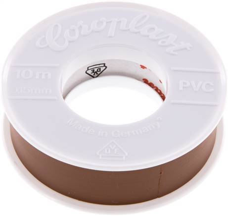 Electrical Insulation Tape VDE-tested 15mm/10m Brown [10 Pieces]