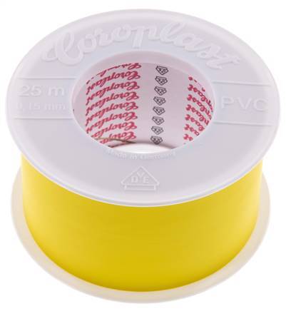 Cinta aislante eléctrica probada por VDE 50mm/25m Amarillo