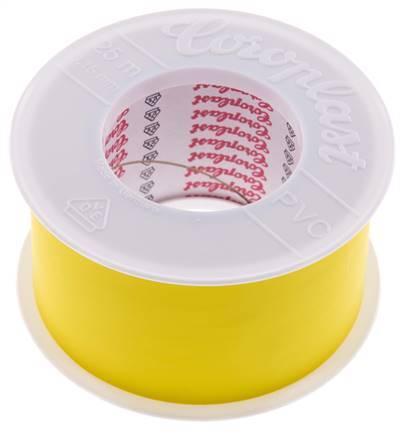 Cinta aislante eléctrica probada por VDE 50mm/25m Amarillo