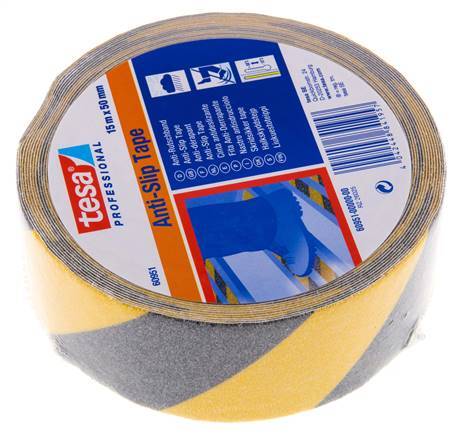 Cinta adhesiva antideslizante 50mm/15m Negro/Amarillo