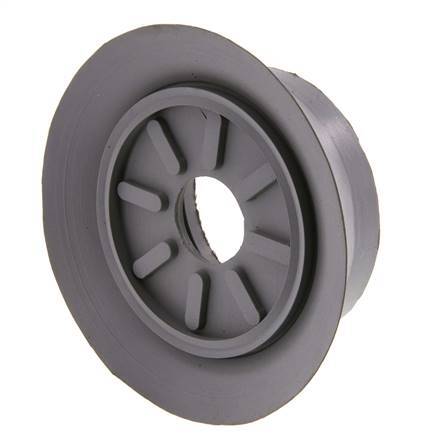 Ventosa Plana NBR Gris 100mm G 1/4 pulgadas Hembra Recorrido 6mm con labios finos
