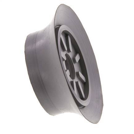Ventosa Plana NBR Gris 100mm G 1/4 pulgadas Hembra Recorrido 6mm con labios finos