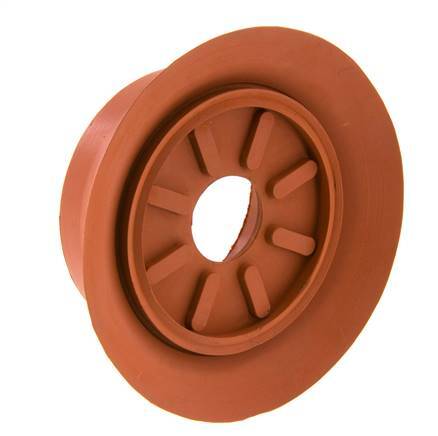 Ventosa Plana SBR Marrón Rojizo 100mm G 1/4 pulgadas Hembra Recorrido 6mm con Labios Finos