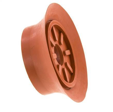 Ventosa Plana SBR Marrón Rojizo 100mm G 1/4 pulgadas Hembra Recorrido 6mm con Labios Finos