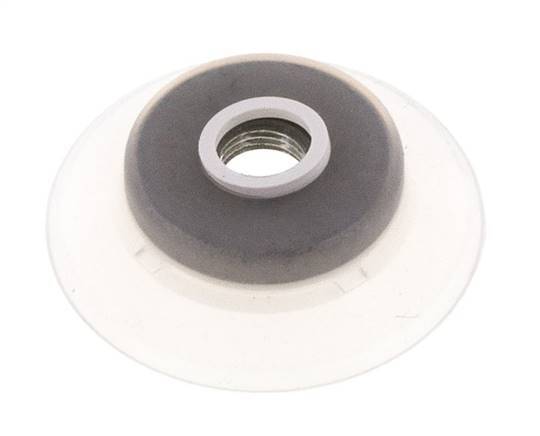 Ventosa Plana Silicona Transparente 60mm G 1/4 de pulgadas Hembra Recorrido 5mm con Labios robustos