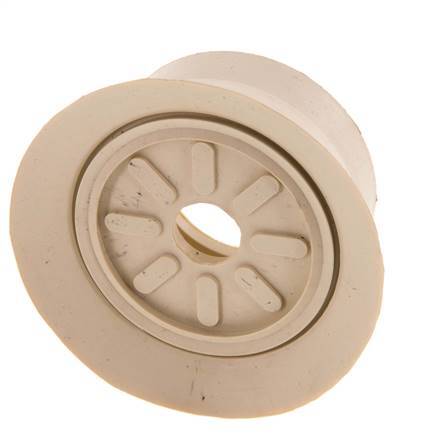 Ventosa Plana NR Beige 70mm G 1/4 pulgadas Hembra Recorrido 6mm con labios finos