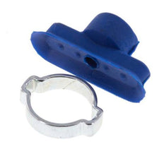 24x8mm Ovalada plana PUR Azul Ventosa Carrera 1mm Abrazadera de oreja