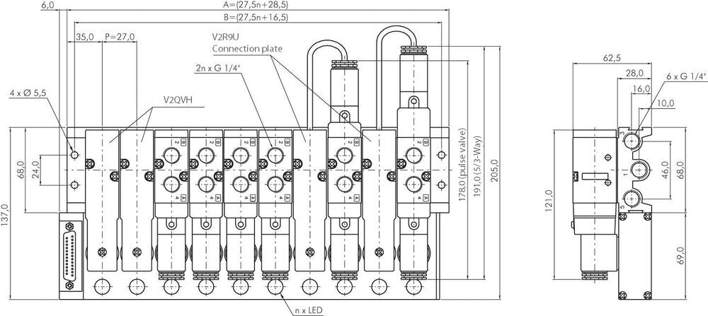 6x Conector Multipolar YPC SF4000 Válvulas 24VDC