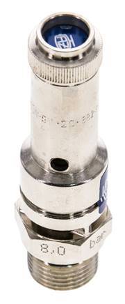 G 3/8'' Nickel-plated Brass Pre-Set Safety Valve 6 bar (87.02 psi) DN 8