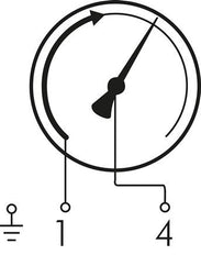 Contact Pressure Gauge NC 0..6bar (87psi) Stainless Steel 100mm Class 1 Below Connection