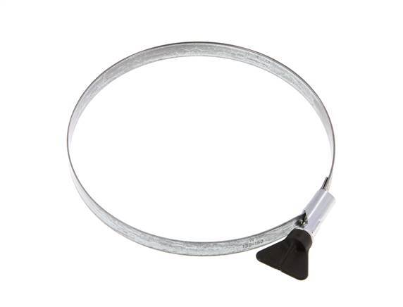 130 - 150 mm Hose Clamp with a Galvanised Steel 12 mm band With Butterfly Handle - Norma [2 Pieces]