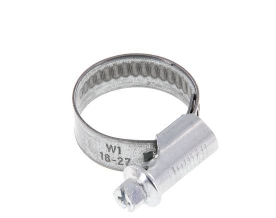 16 - 27 mm Hose Clamp with a Galvanised Steel 12 mm band - Norma [10 Pieces]
