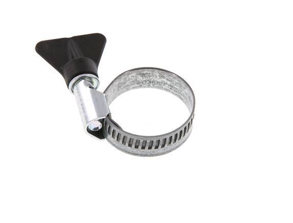 20 - 32 mm Hose Clamp with a Galvanised Steel 12 mm band With Butterfly Handle - Norma [5 Pieces]