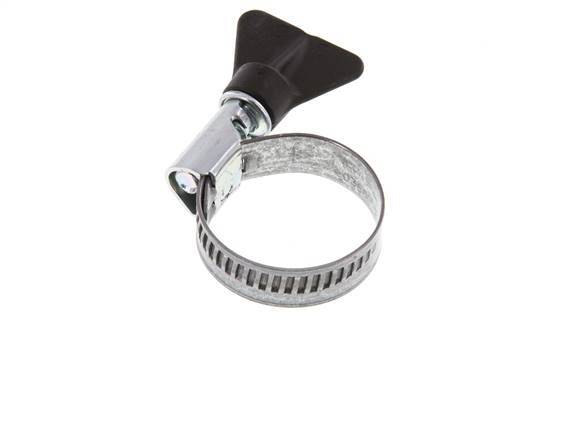 20 - 32 mm Hose Clamp with a Galvanised Steel 12 mm band With Butterfly Handle - Norma [5 Pieces]