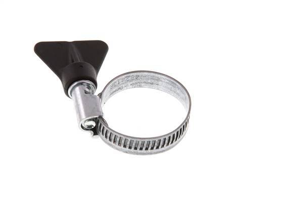 20 - 32 mm Hose Clamp with a Galvanised Steel 9 mm band With Butterfly Handle - Norma [5 Pieces]