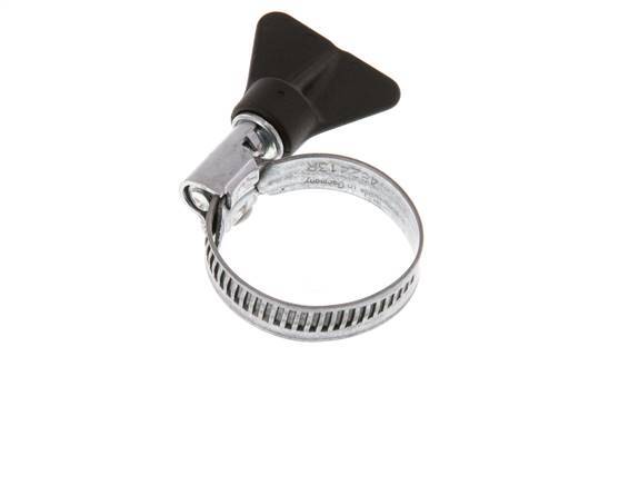 20 - 32 mm Hose Clamp with a Galvanised Steel 9 mm band With Butterfly Handle - Norma [5 Pieces]
