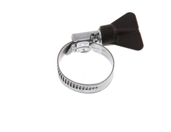 20 - 32 mm Hose Clamp with a Galvanised Steel 9 mm band With Butterfly Handle - Norma [5 Pieces]
