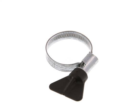 20 - 32 mm Hose Clamp with a Galvanised Steel 9 mm band With Butterfly Handle - Norma [5 Pieces]