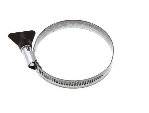 60 - 80 mm Hose Clamp with a Galvanised Steel 12 mm band With Butterfly Handle - Norma [5 Pieces]