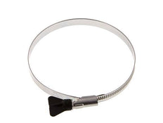 Abrazadera de manguera de 110 - 130 mm con banda de acero inoxidable 304 de 12 mm con mango de mariposa - Norma