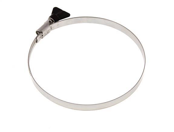 130 - 150 mm Hose Clamp with a Stainless Steel 304 12 mm band With Butterfly Handle - Norma