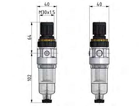 Filter-Regulator G1/8'' 350 l/min 0.5-16.0bar/7-232psi Auto Polycarbonate Standard 0