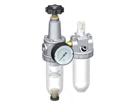 FRL 2-Part G3/8'' 600 l/min 0.5-10.0bar/7-145psi Semi-Auto Polycarbonate Standard 1
