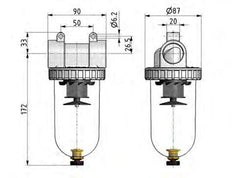 Filter 5microns G3/4'' 4000 l/min Auto (Closed Without Pressure) Polycarbonate Standard 3