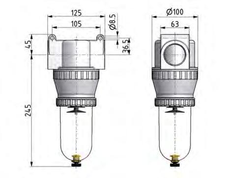 Filter 40microns G1 1/4'' 12500 l/min Semi-Auto Metal Standard 5
