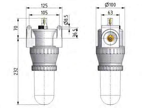 Lubricator G1 1/4'' Polycarbonate Standard 5