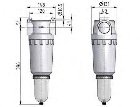 Filtro60micras G2'' 30000l/min Jaula de protección Estándar 8