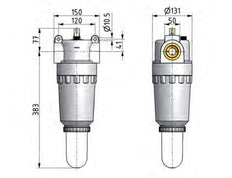 Lubricator G1 1/4'' Polycarbonate Standard 8