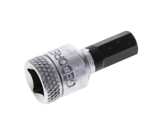 inserción de pasador largo de 1/4" Gedore de 28 mm para tornillos de cabeza hueca hexagonal de 6 mm