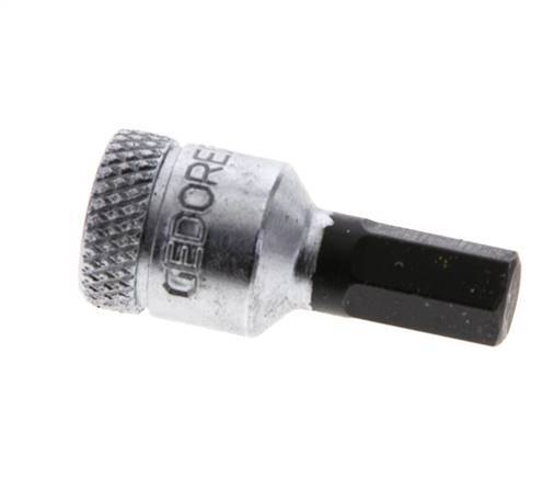 inserción de pasador largo de 1/4" Gedore de 28 mm para tornillos de cabeza hueca hexagonal de 6 mm