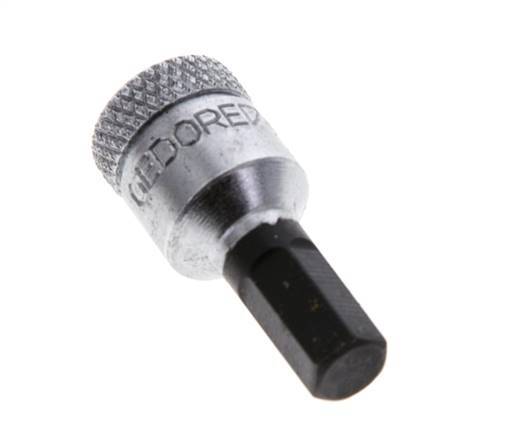 inserción de pasador largo de 1/4" Gedore de 28 mm para tornillos de cabeza hueca hexagonal de 6 mm