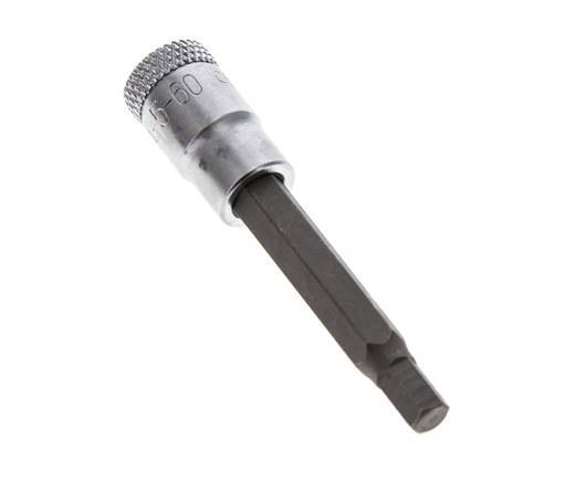 inserción de pasador largo de 1/4" Gedore de 60 mm para tornillos de cabeza hueca hexagonal de 5 mm