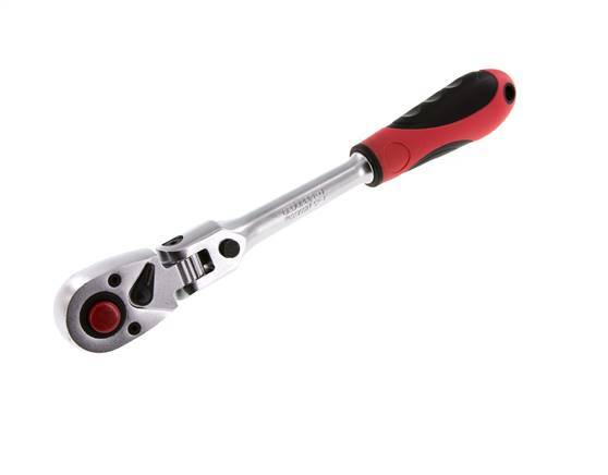 cabezal giratorio de 1/2" Gedore rojo de 180 grados y palanca de cambio