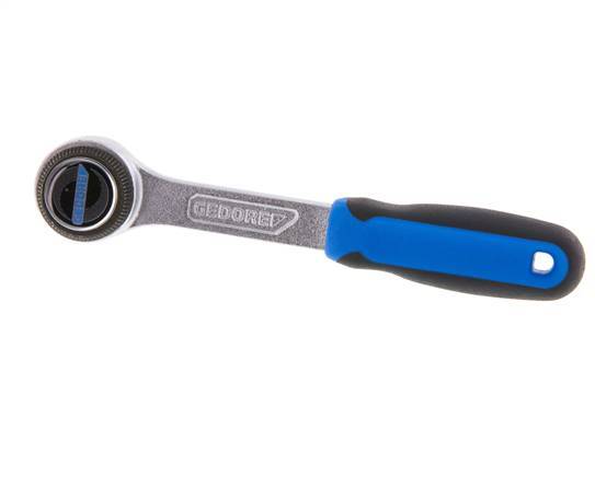 carraca Gedore de 1/4" con palanca metálica de cambio de dirección