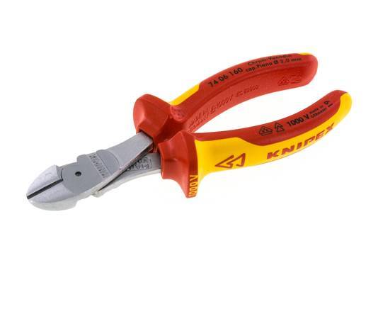 Alicates de corte diagonal Knipex 160 mm VDE probado hasta 1000V