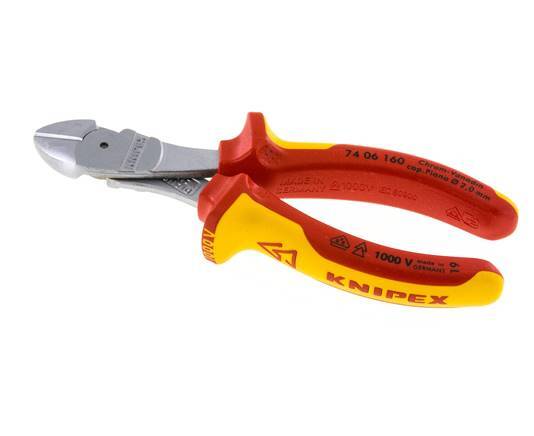 Alicates de corte diagonal Knipex 160 mm VDE probado hasta 1000V