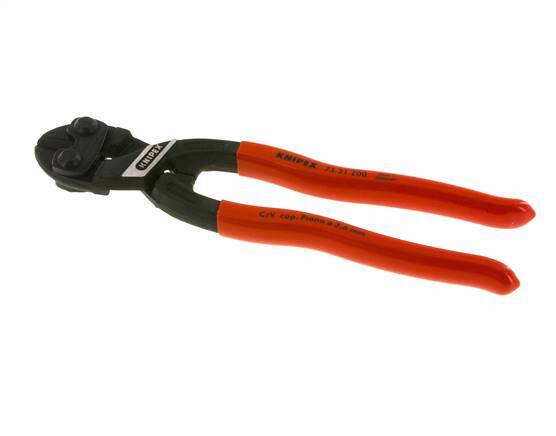 Alicates de corte de pernos Knipex 200 mm Mangos recubiertos de plástico con rebaje