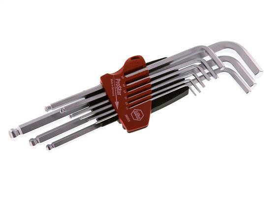 Juego de llaves hexagonales Wiha de 9 piezas de 1,5 a 10 mm con cabeza esférica